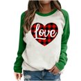 thumbnail image 1 of RKSTN Chandail en Molleton de la Saint-Valentin pour Femmes Mode Imprimé Lettre et Cœur Chandail en Molleton Manches Longues Col Rond Tops, 1 of 4
