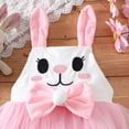thumbnail image 6 of Huowey Baby Girls Easter Dress Cute Cartoon Rabbit Graphic Bows Short Sleeve Crewneck High Waist Ruffles Tiered Tutu Dresses Romper Bodysuits Spring Summer Stylish Clothes,White,6-12 Months, 6 of 9
