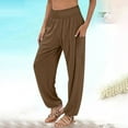 thumbnail image 2 of Yuyuzo Plus Size Pants for Women High Waisted Elastic Cinch Bottom Loose Lounge Solid Color Trackpants with Pockets, 2 of 6
