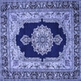 thumbnail image 1 of Ahgly Company Machine Washable Indoor Square Medallion Blue Traditional Area Rugs, 4' Square, 1 of 4