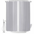 thumbnail image 2 of Light Grey Striped Waterproof Fabric Shower Curtain,White Simple Neutral Modern Waterproof Fabric Shower Curtain for Bathroom Curtains Bathtubs Hotel Shower Curtains with 12 Hooks Stall 48x72in, 2 of 8