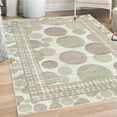 thumbnail image 1 of Geometric Decorative Rug, Scribble Style Striped Rounds and Dots in Neutral Pastel Colors, Quality Carpet for Bedroom Dorm and Living Room, 6 Sizes, Pale Khaki, by Ambesonne, 1 of 4