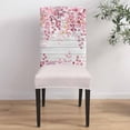 thumbnail image 4 of Dining Chair Covers Set of 4,Rustic Blue Ombre Eucalyptus Leaf Universal Stretch Kitchen Seat Covers Parsons Chair Protector Slipcover for Home Restaurant Party Decor,Leaves on White Wood Plank, 4 of 6