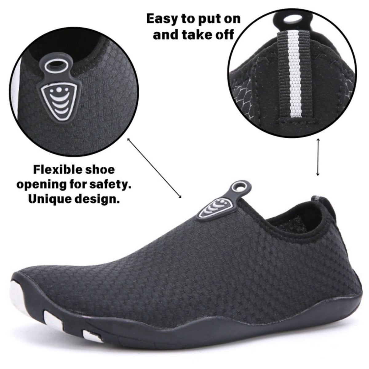 BERANMEY Barefoot Shoes for Women & Men Water Shoes for Women Men Swimming, Beach & Hiking Wide Toe Box Aqua Shoes Quick-Dry Non-Slip with Fast Drainage