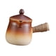 thumbnail image 5 of Tetera de cerámica tradicional con tapa, tetera antigua de hojas sueltas con colador de té. Marrón, 5 of 9