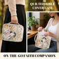 thumbnail image 2 of FOR U DESIGNS Cat Flower Pattern Bible Case Handbag with Handle Quilted Bible Holder Case Bible Journaling Supplies Bible Carrier Tote Bag for Bible Study/Daily Use, 2 of 7