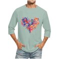 thumbnail image 2 of Nmnitkp Mens Shirts New Design Valentine's Day Love Print Men's Loose Fit Athletic 3/4 Sleeve T-Shirts Lightweight Quick Dry Short Tshirts Crew Neck Outdoor Workout Tops(Plus Size & Regular), 2 of 5