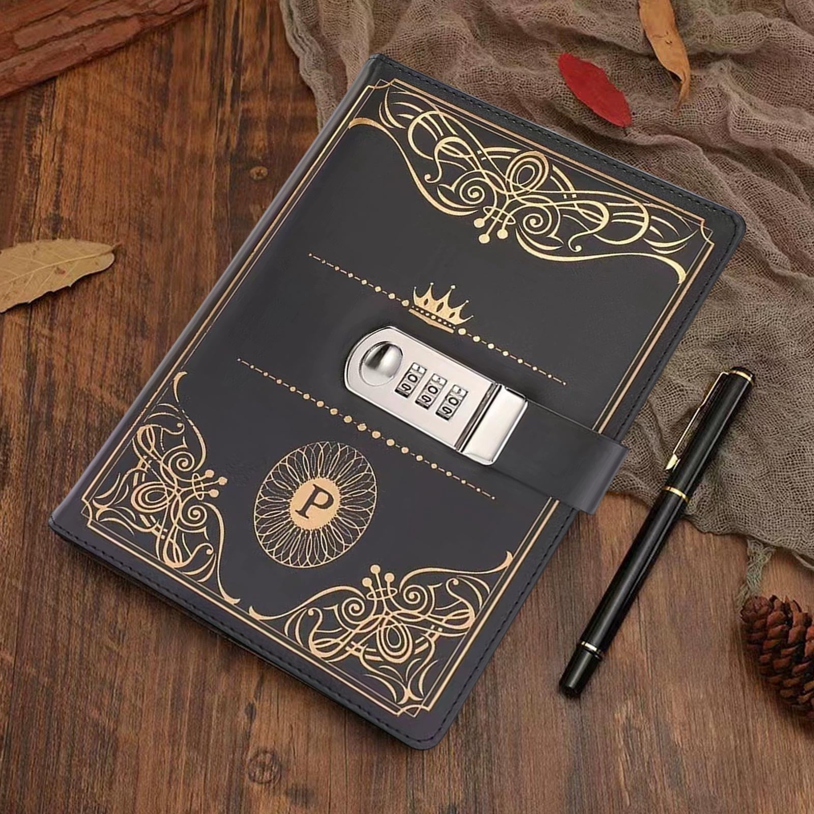 Notebook with A Lock Vintage-Style Notebook Business Notebook A5 Account Book