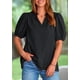 thumbnail image 4 of Remera PRETTYGARDEN Cuello en V Manga Abullonada Algodón Negra XL, 4 of 8
