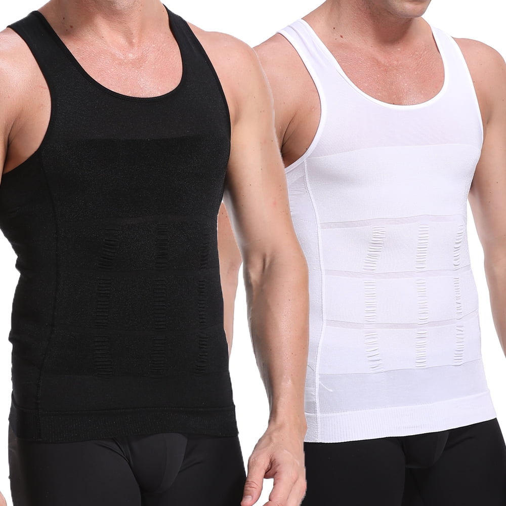 Details about   Men's Slimming Body Shaper Vest Tee Abdomen Compression Shirt Workout Tank Tops 