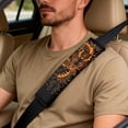 thumbnail image 5 of Xixirimido Car Seat Protection Set 5 Pieces Breathable PU Leather Front Seat Covers with Seat Belt and Console Covers Universal Fits Most Cars, Japanese Dragon, 5 of 8