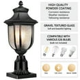 thumbnail image 4 of Dusk to Dawn Outdoor Post Lights Light Hardwired 120V with Pier Mount Base, Anti-Rust Pole Lantern, Modern Light Fixture, 100% Aluminum Waterproof Exterior Lamp for Yard, Garden, Pathway, 4 of 7