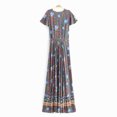 thumbnail image 3 of U.Vomade Robe Longue Boho Maxi de Plage à Manches Hui Floral pour Femmes, Aguichant, Col en V, Été, 3 of 10