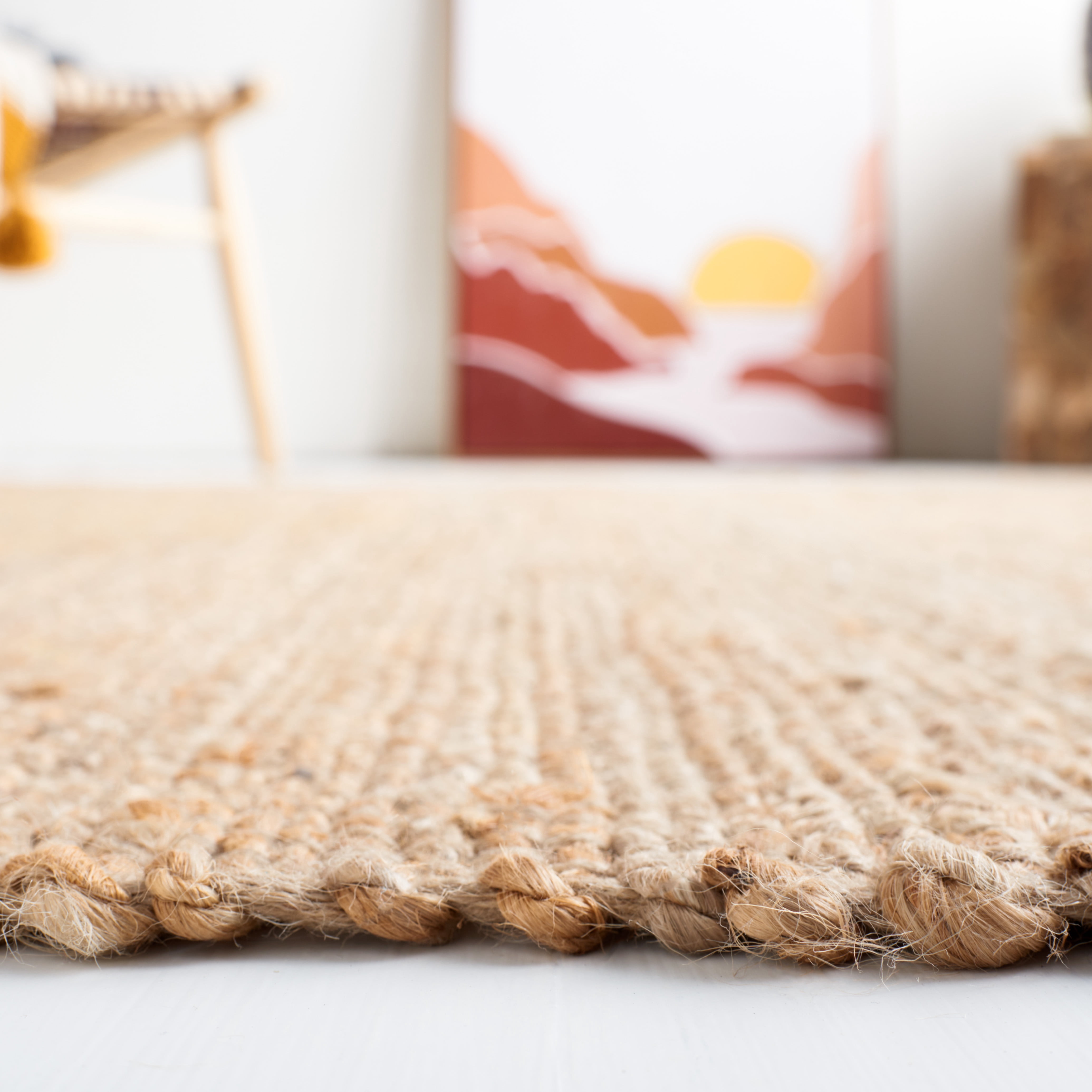 SAFAVIEH Natural Fiber Gisselle Striped Area Rug, Gold/Natural, 9' x 12'