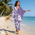 thumbnail image 6 of DISNIMO Polynesian Printed Women's Plus Size Kaftan Dress Swimsuit Coverup V-Neck Batwing Sleeve Caftan Dresses Lightweight Loose Swimwear Coverups for Party Pool Beach, 6 of 7