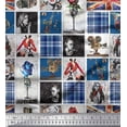 thumbnail image 1 of Soimoi Satin Silk Fabric Check,Women & Camera Patchwork Printed Craft Fabric by The Yard 42 Inch Wide, 1 of 3