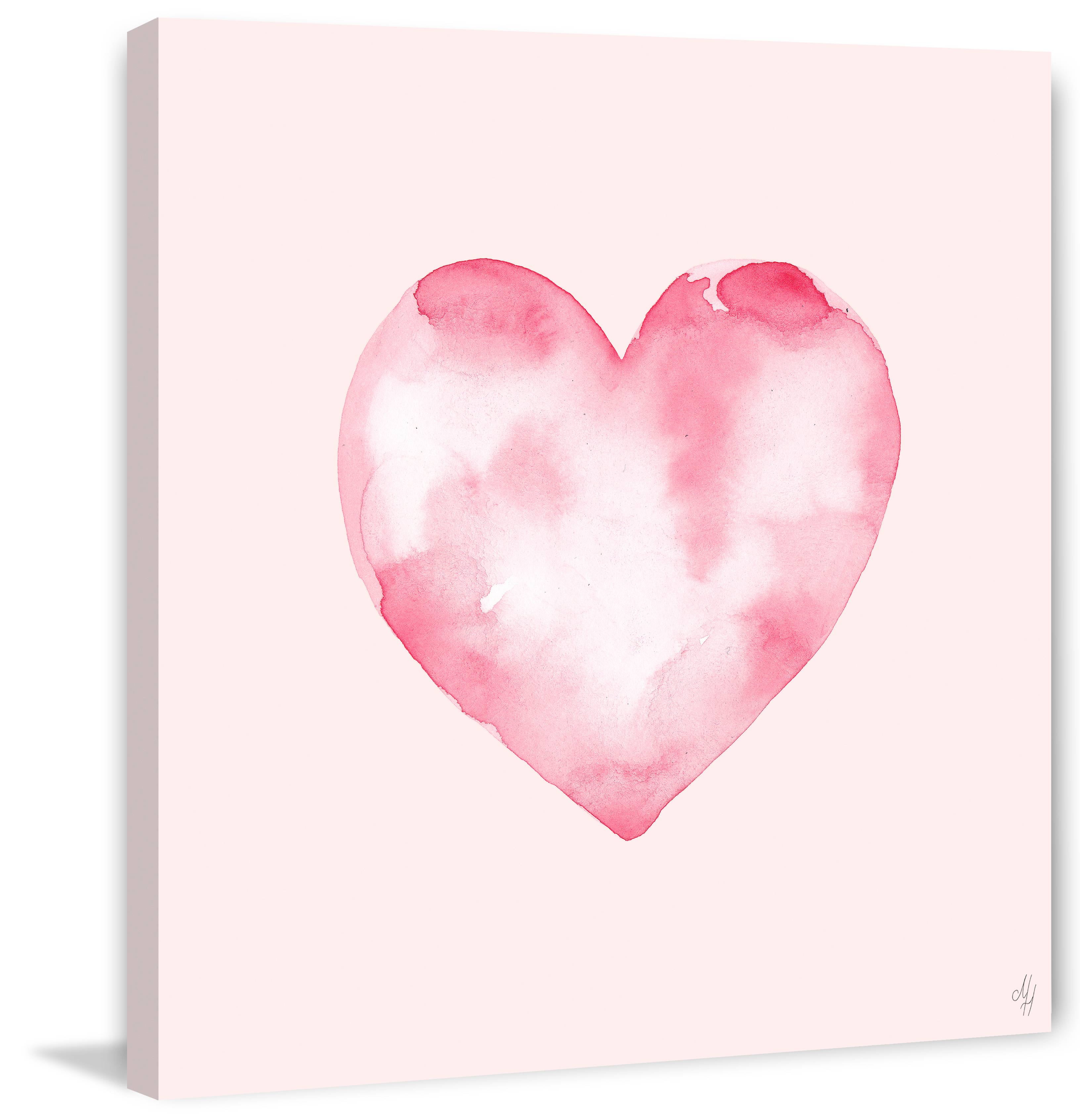 Marmont Hill Blurry Heart Canvas Wall Art