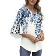 thumbnail image 4 of Neewe Long Sleeve Shirts for Women 2025 Fall Tops Floral Print Pleated Dressy Casual Blouses, 4 of 7
