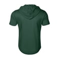 thumbnail image 4 of Men’s Hoodies Zip Casual Lightweight Short Sleeve Sweatshirt Pullover Gym Muscle Hoodie Loose T-shirts with Pocket Dark Green XXL, 4 of 5