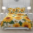 thumbnail image 2 of TeasBank 3D Print Sunflower Comforter Cover Set King Duvet Cover for Youth Adult and Kids Oil Painting Sunflower Pattern Decorative Bedspread Cover 1 Quilt Cover 2 Pillowcases 6 Piece, 2 of 4