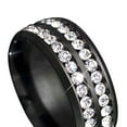 thumbnail image 7 of Walbest Men Women Ring, Titanium Steel Fadeless Double Rows Rhinestone Ring Jewelry for Wedding Party Banquet, Size: 6 7 8 9 10 11, 7 of 7