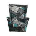 thumbnail image 2 of Antideslizante Wing Chair Slipcover Lavable Poliéster Impreso Elástico Transpirable Sofá Fundas de sofá Protector de muebles para sala de estar Comedor Gris oscuro Gloria Funda Sillón, 2 of 9