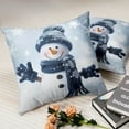 thumbnail image 3 of Winter Snowman Pillow Covers 18x18 Set of 2 Winter Decorating Throw Pillows Cover Snowflake Decorative Christmas Pillows Cases Double Sided for Living Room Couch Home Decor, 3 of 6