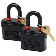 Brinks Suregrip Weather Resistant Padlock, 2-Pack