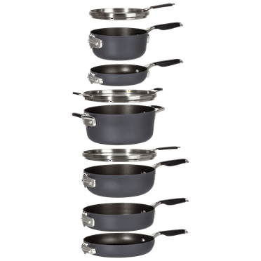 Calphalon Select 9-Piece Hard Anodized Space-Saving Dishwasher Safe Cookware Set