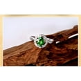 thumbnail image 4 of Unique 1 Carat Emerald and Diamond Halo Engagement Ring with floral design, 4 of 4