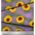 thumbnail image 3 of Soimoi Rayon Crepe Fabric Leaves & Sunflower Floral Printed Craft Fabric by The Yard 46 Inch Wide, 3 of 3