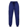 thumbnail image 6 of Simua Women's Solid Color Waffle Knit Jogger Pants - 48%Polyester 38%Rayon 11%Cotton 3%Spandex Elastic Waist Multi Pockets Cuffed Casual Long Trousers (Sizes S, M, L, XL, XXL), 6 of 8