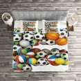 thumbnail image 3 of Ambesonne Letter E Quilted Coverlet 3 Pcs, Sports Name Initials, Queen Size, Multicolor, 3 of 4