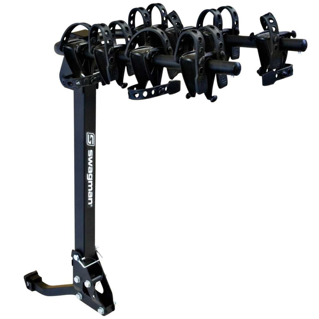 Swagman Bike Rack 63380 Trailhead 1 1 4 Inch And 2 Inch Receiver Hitch Mount Holds 4 Bikes Up To 100 Pound Weight Capacity Bike Frame Rests On Arms Without Lock Foldable Black Walmart