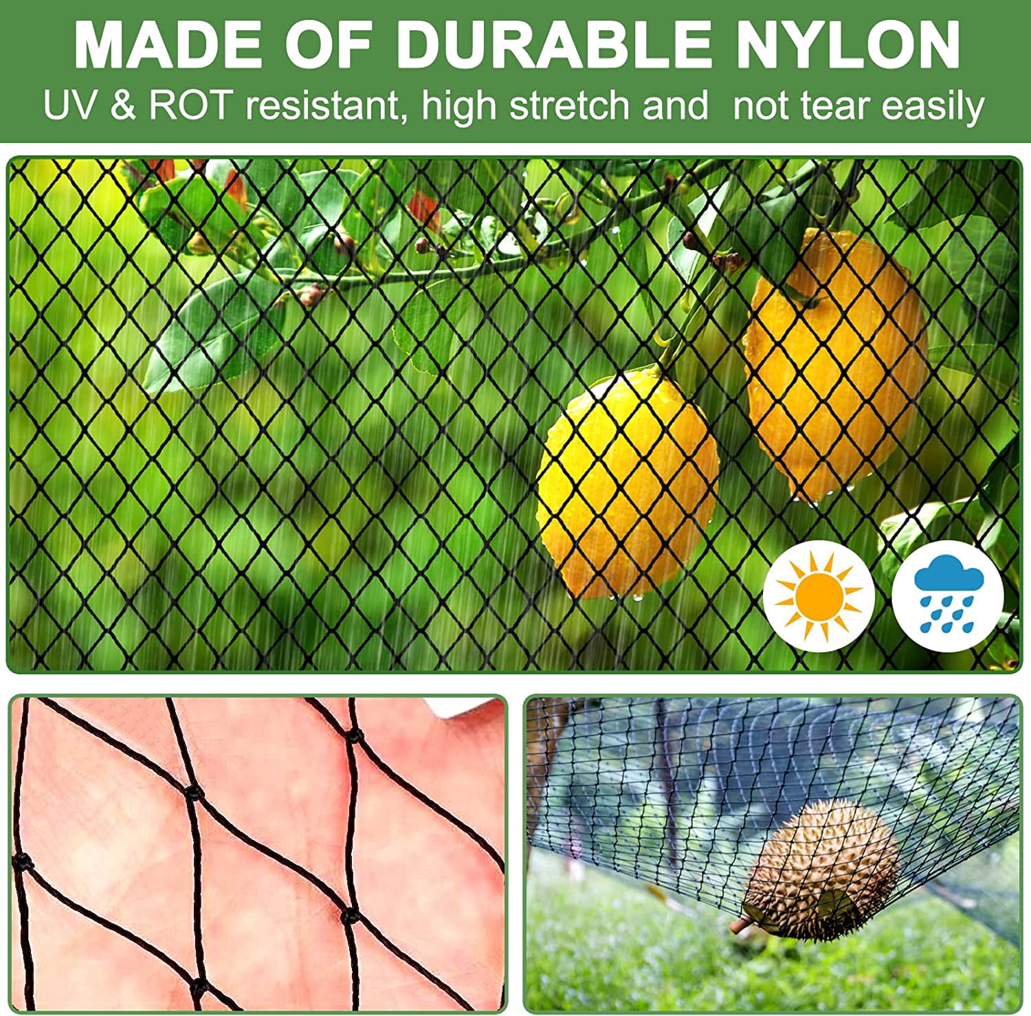 Bird Netting for Garden Protection - 25x25ft Poultry Netting for Chicken Coop, 1” Mesh Heavy Duty Garden Net, Fruit Tree Netting for Blueberry Bushes, Vegetable Against Squirrels, Deer