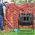 thumbnail image 4 of Costway Bac à Compost de 43 Gallons avec Double Chambre Rotative, Noir, 4 of 10