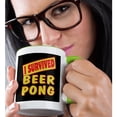 thumbnail image 2 of 3dRose, I Survived Beer Pong Survial Pride And Humor Design, 11oz Two-Tone Green Mug, 2 of 7
