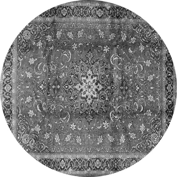 Ahgly Company Indoor Round Persian Gray Traditional Area Rugs, 8' Round