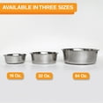 thumbnail image 6 of Hammered Stainless Steel Pet Bowl - Decorative & Stylish Dog & Cat Food or Water Bowl, 16 oz., 6 of 9