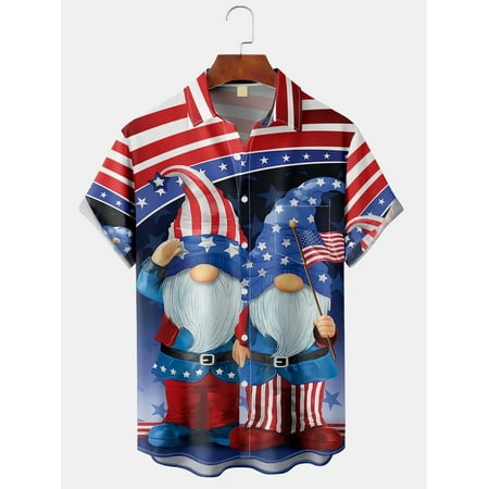 

MLFU Men s Christmas Collection Printed Casual Short Sleeve Hawaiian Shirt with Chest Pocket