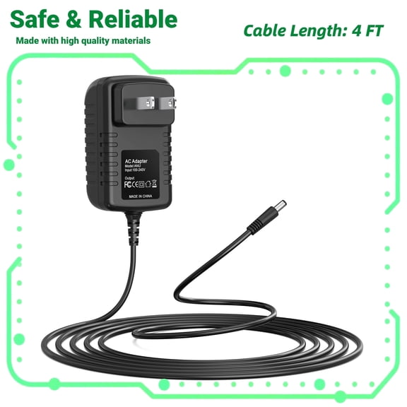 FITE ON 9V AC / DC Adapter Compatible with Casio CTK-571 CTK571 Keyboard 9V Power Supply Cord Cable