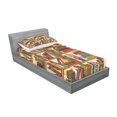 thumbnail image 2 of Ambesonne Colorful Fitted Sheet & Pillow Sham Set, Nerd Bohem Cat Kitten, Twinxl, Multicolor, 2 of 2