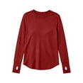 thumbnail image 4 of Bxsruta Womens Long Sleeve Tops Crewneck Pullover Shirts Basic Tee Casual Athletic Tops, 4 of 8