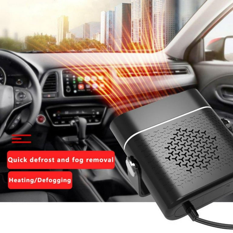 Upgrade Car Heater 12V Portable Auto Heater with Heating & Cooling Function  Defroster Defogger Demister Vehicle Heater Fan for Windshield (Black)