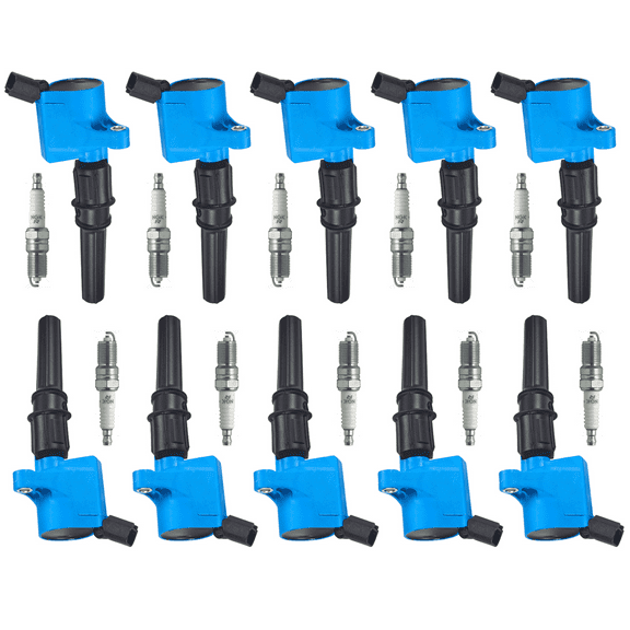 ISA Set of 10 Premium Ignition Coil and NGK Spark Plug Compatible with Ford Explorer F150 E150 4.6L V8 FD503 Fits select: 2004 ,2010 FORD F150 SUPERCREW