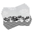 thumbnail image 1 of Ambesonne Floral Place Mats Set of 4, Black Swans and Flowers, Standard Size, Black White, 1 of 6