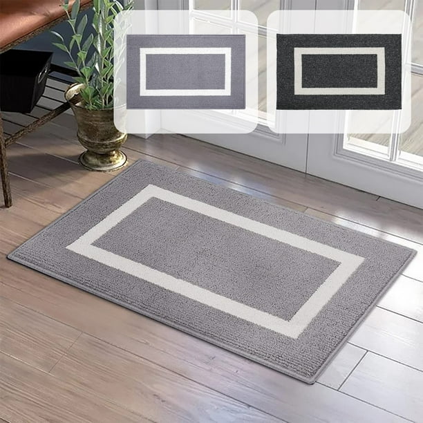 Tapete para puerta de entrada (1 unidad) apto para todo tipo de clima para interiores y exteriores (80 x 50 cm) poliéster diseño geométrico de bajo perfil y fácil limpieza agarre