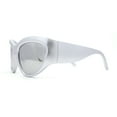 thumbnail image 3 of Oversized Sporty Wrap Color Mirror Trendy Thick Plastic Sunglasses Silver Mirror, 3 of 4