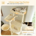 thumbnail image 6 of Pefilos 73" Multi-Level Cat Tree Tower for Indoor Cats, Cat Condo for Big Cats with Scratching Posts, Hammock Basket, Plush Perch, Beige, 6 of 7