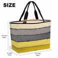 thumbnail image 6 of Yellow Grey Beach Bag for Women, Large Breathable Mesh Beach Tote Bag, Vintage Stripe Farmhouse Wood Grain Ombre Sandproof Lightweight Travel Bags for Vacation Picnic Swimming Pool 15.7"x15.7"x9.1", 6 of 9